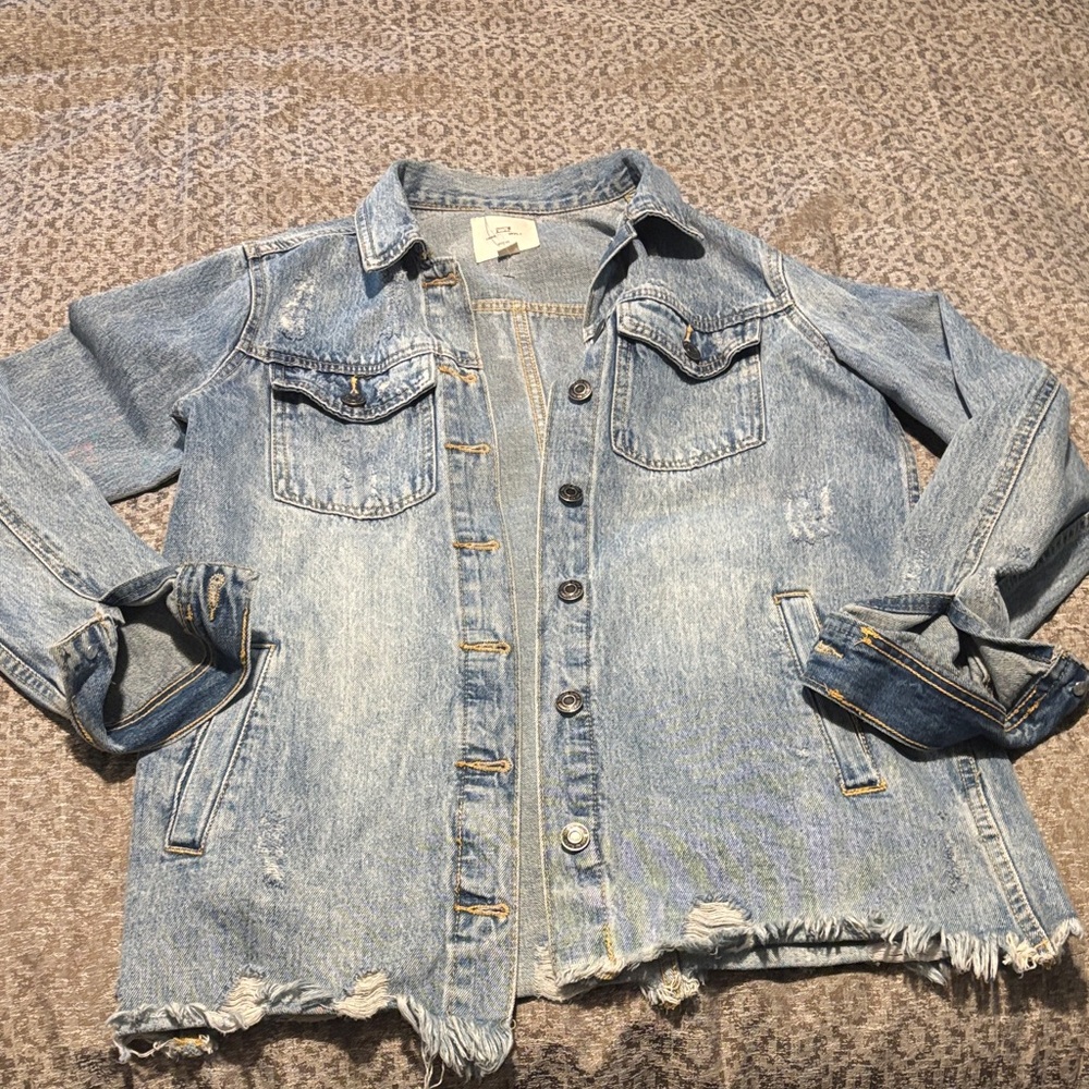 Thread Supply Denim Jacket with Distressed Details